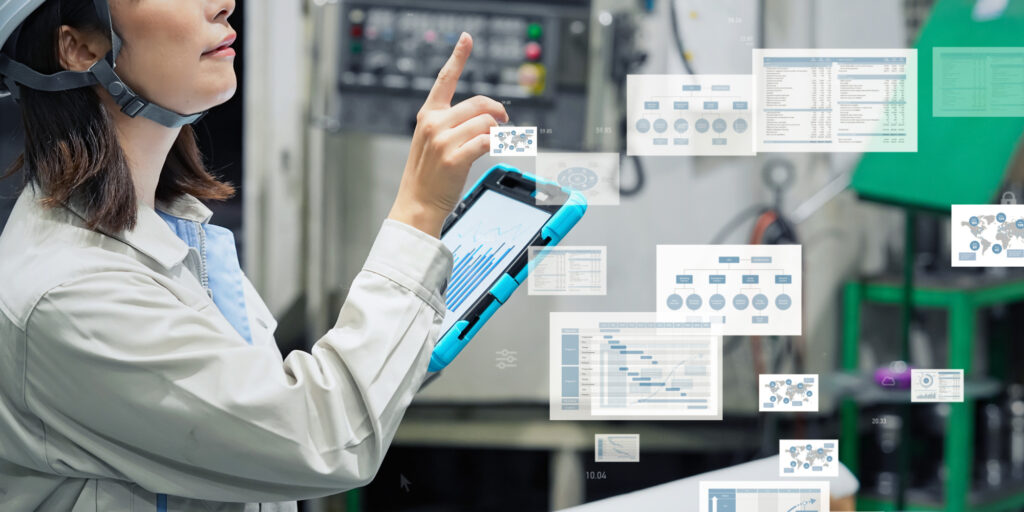 AIによる生産管理をイメージした様子